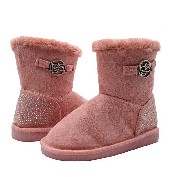 Bebe Girls Other - Bebe Girls Blush Rhinestone Logo-Charm Boots 1